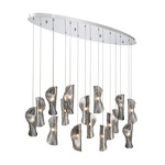 Sorrento Oval Multi Light Chandelier - Chrome / Smoke