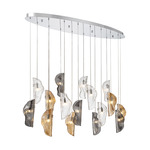 Sorrento Oval Multi Light Chandelier - Chrome / Clear / Amber / Smoke