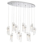 Sorrento Oval Multi Light Chandelier - Chrome / Clear