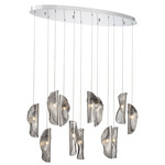 Sorrento Oval Multi Light Chandelier - Chrome / Smoke