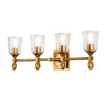 Vetiver F1 Vanity Sconce - Gold Leaf / Clear Seeded