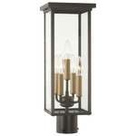 Casway Outdoor Post Mount - Oil Rubbed Bronze / Clear