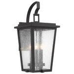 Cantebury Outdoor Wall Sconce - Sand Black / Clear Seeded