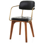 Utility U Armchair - Natural Walnut / Bellagio Black Leather