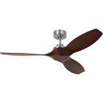 Collins Smart Ceiling Fan - Brushed Steel / Dark Walnut