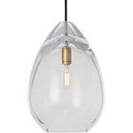 Alina Accent Pendant - Natural Brass / Clear