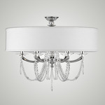 Kensington Shade Swag Ceiling Light - Polished Nickel / White Linen