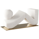 Zane Sculpture - Ivory / Antique Brass