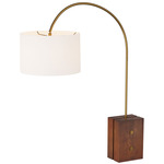 Bali Floor Lamp - Antique Brass / Off White