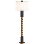 Yonah Floor Lamp - Antique Brass / Off White