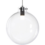 Clear Glass Sphere Pendant - Matte Black / Clear