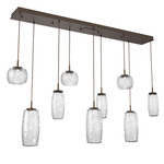 Vessel Linear Multi Light Pendant - Flat Bronze / Vessel Clear