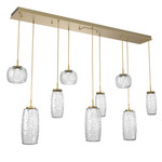 Vessel Linear Multi Light Pendant - Gilded Brass / Vessel Clear