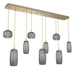 Vessel Linear Multi Light Pendant - Gilded Brass / Vessel Smoke