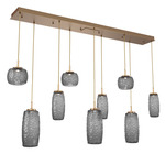 Vessel Linear Multi Light Pendant - Novel Brass / Vessel Smoke