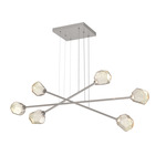 Gem Moda Linear Chandelier - Beige Silver / Amber