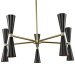 Milo Chandelier - Vintage Brass / Matte Black / Matte Black