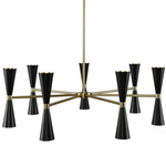 Milo Chandelier - Vintage Brass / Matte Black / Matte Black