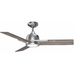 Triton Ceiling Fan with Light - Satin Nickel / Vintage Oak