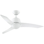 Scimitar Ceiling Fan with Light - White / White