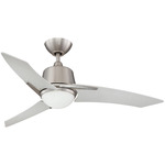 Scimitar Ceiling Fan with Light - Satin Nickel / Silver