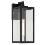 Branner Outdoor Wall Sconce - Textured Black / Clear