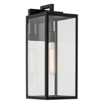 Branner Outdoor Wall Sconce - Textured Black / Clear