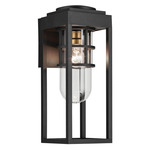 Hone Outdoor Wall Sconce - Textured Black / Clear