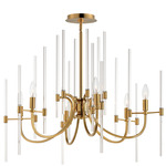 Divine Chandelier - Heritage Brass / Clear