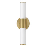 Tubo Bathroom Vanity Light - Natural Aged Brass / White