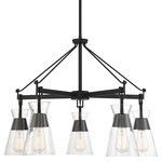 Lakewood Chandelier - Matte Black / Clear