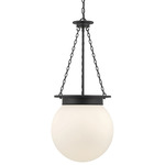 Manor Pendant - Matte Black / White Opal