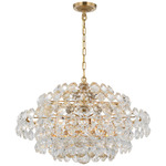 Sanger Chandelier - Hand Rubbed Antique Brass / Crystal