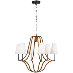 Biscayne Chandelier - Natural Rattan / Bronze / Linen