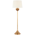 Alberto Floor Lamp - Antique-Burnished Brass / Linen