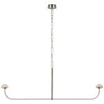 Pedra Linear Chandelier - Polished Nickel / Alabaster