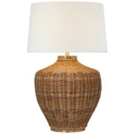 Evie Table Lamp - Natural Wicker / Soft Brass / Linen