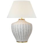 Evie Table Lamp - White Wicker / Soft Brass / Linen