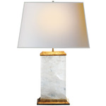 Cresent Table Lamp - Natural Quartz / Gold Leaf / Linen