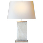 Cresent Table Lamp - Natural Quartz / Silver Leaf / Linen