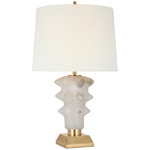 Luxor Table Lamp - Alabaster / Hand-Rubbed Antique Brass / Linen