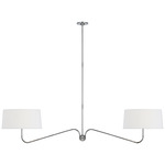 Canto Linear Chandelier - Polished Nickel / Linen