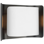 Penumbra Wide Wall Sconce - Bronze / White Glass