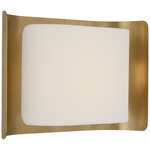 Penumbra Wide Wall Sconce - Hand Rubbed Antique Brass / Linen