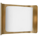 Penumbra Wide Wall Sconce - Hand Rubbed Antique Brass / White Glass