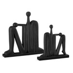 Abstract Figure Sculpture Set of 2 - Black