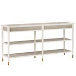 Aster Console Table - Off White / Polished Brass