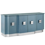 Maya Credenza - Polished Stainless Steel / Blue