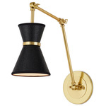 Avignon Swing Arm Wall Light - Polished Brass / Black / Black