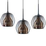 Cage Multi Light Pendant - Black / Bronze Metallic